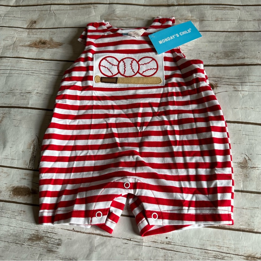 Mondays child baseball romper nwt 6m